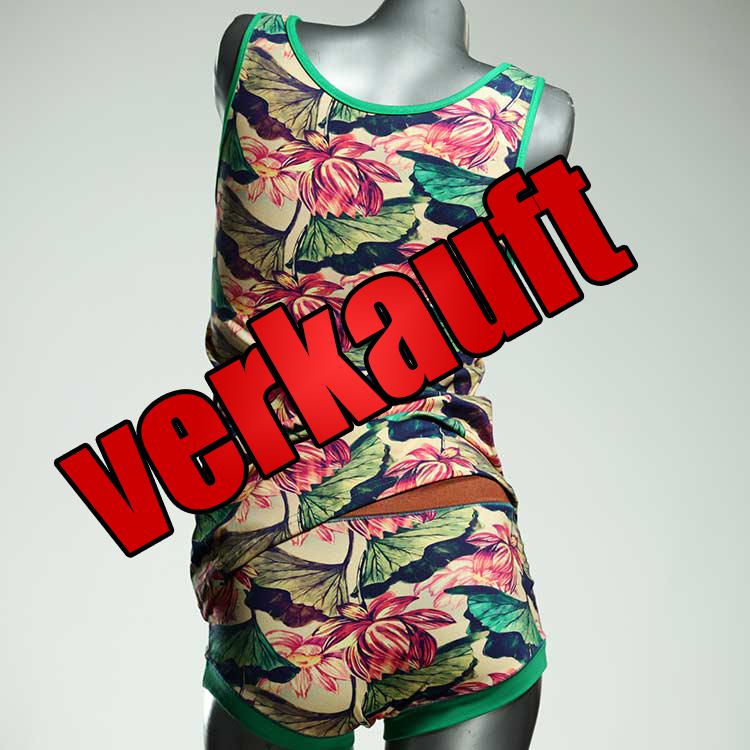attraktive günstige schöne sexy Unterwäsche Set für DamenPanty / Hotpant mit Top aus Biobaumwolle