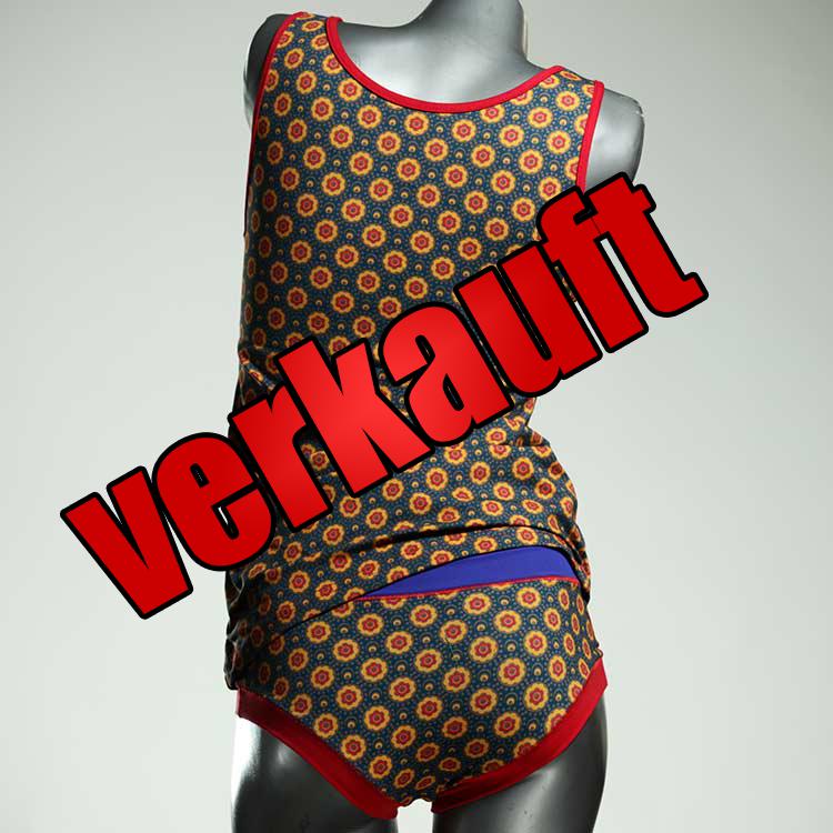 sexy attraktive handgemachte günstige Unterwäsche Set für DamenPanty / Hotpant mit Top aus Biobaumwolle