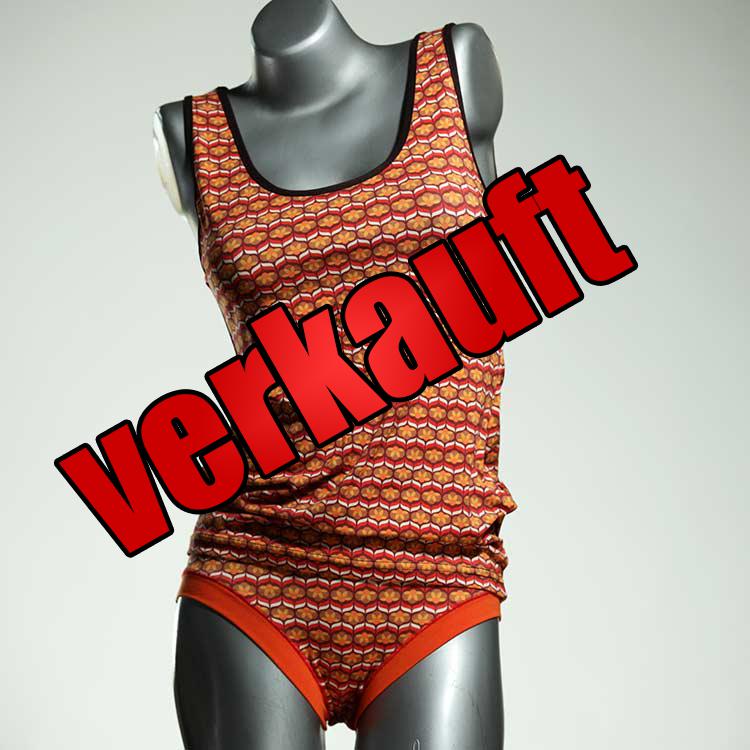 sexy günstige preiswerte gemusterte Unterwäsche Set für DamenPanty / Hotpant mit Top aus Biobaumwolle