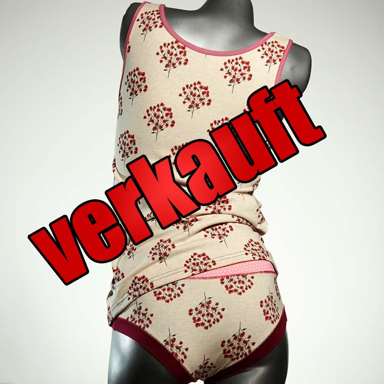 schöne bequeme attraktive gemusterte Unterwäsche Set für DamenPanty / Hotpant mit Top aus Biobaumwolle