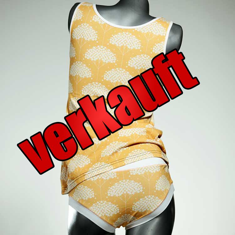 gemusterte bunte süße günstige Unterwäsche Set für DamenPanty / Hotpant mit Top aus Biobaumwolle