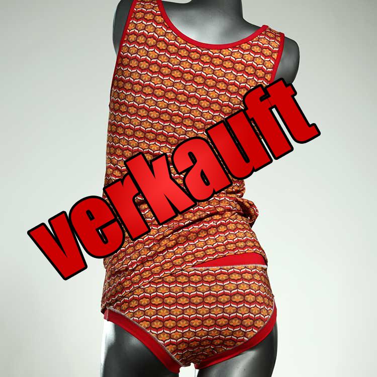 gemusterte bequeme bunte farbige Unterwäsche Set für DamenPanty / Hotpant mit Top aus Biobaumwolle