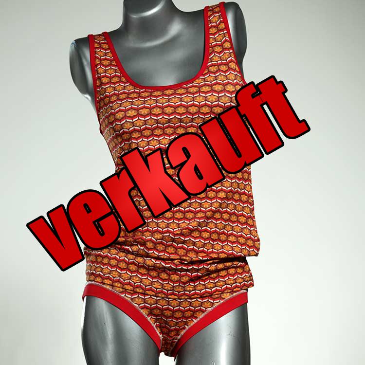 gemusterte bequeme bunte farbige Unterwäsche Set für DamenPanty / Hotpant mit Top aus Biobaumwolle