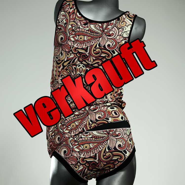 preiswerte handgemachte attraktive bunte Unterwäsche Set für DamenPanty / Hotpant mit Top aus Biobaumwolle