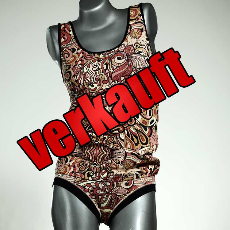 preiswerte handgemachte attraktive bunte Unterwäsche Set für DamenPanty / Hotpant mit Top aus Biobaumwolle