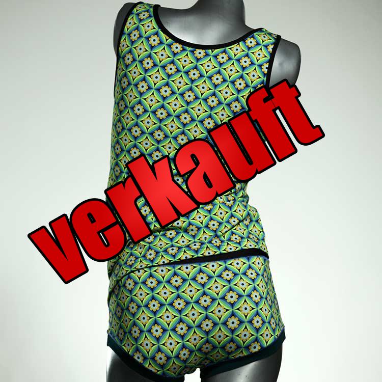 günstige ökologische handgemachte farbige Unterwäsche Set für DamenPanty / Hotpant mit Top aus Biobaumwolle