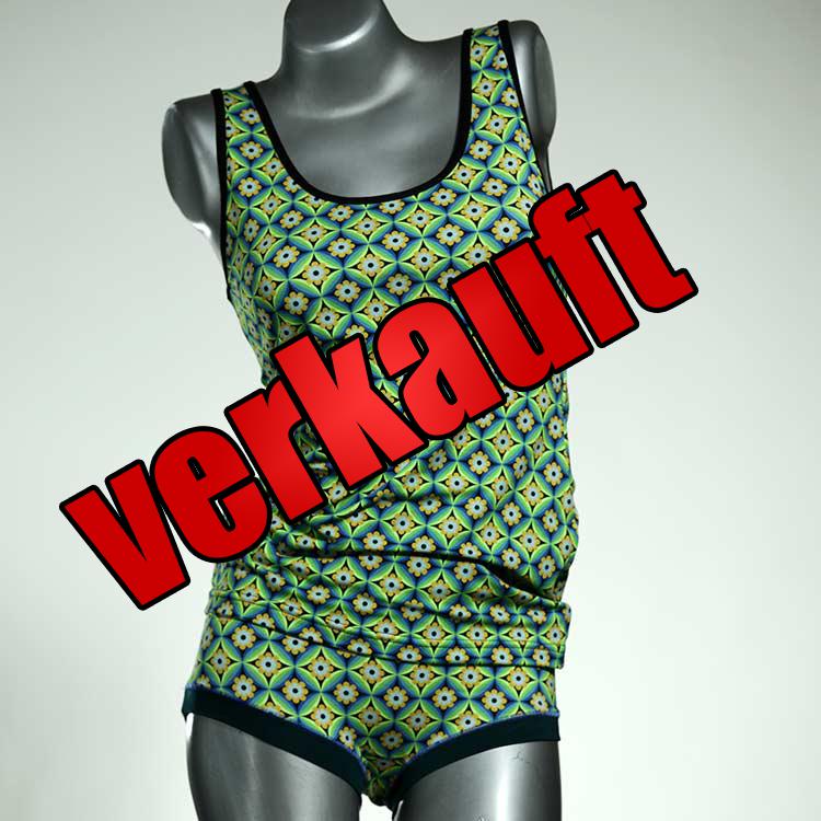 günstige ökologische handgemachte farbige Unterwäsche Set für DamenPanty / Hotpant mit Top aus Biobaumwolle