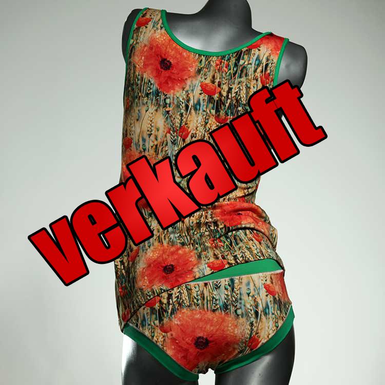 farbige sexy bequeme attraktive Unterwäsche Set für DamenPanty / Hotpant mit Top aus Biobaumwolle