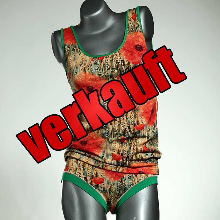 farbige sexy bequeme attraktive Unterwäsche Set für DamenPanty / Hotpant mit Top aus Biobaumwolle