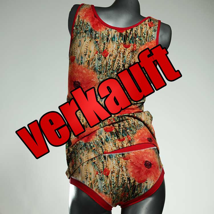 bequeme handgemachte bunte ökologische Unterwäsche Set für DamenPanty / Hotpant mit Top aus Biobaumwolle