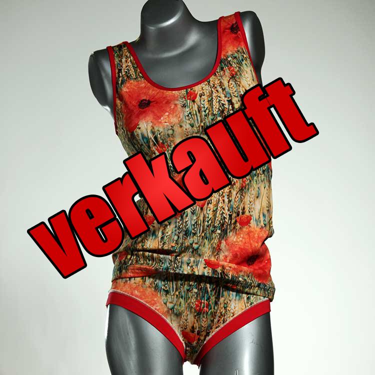 bequeme handgemachte bunte ökologische Unterwäsche Set für DamenPanty / Hotpant mit Top aus Biobaumwolle