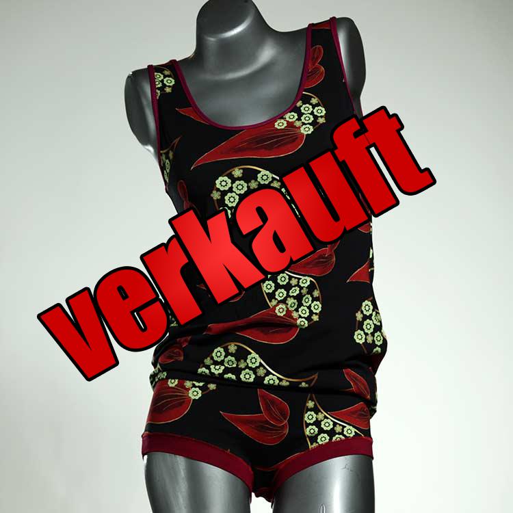 bunte sexy preiswerte farbige Unterwäsche Set für DamenPanty / Hotpant mit Top aus Biobaumwolle