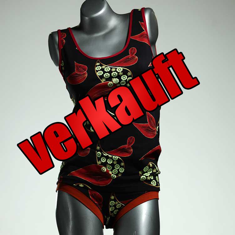 schöne günstige nachhaltige bunte Unterwäsche Set für DamenPanty / Hotpant mit Top aus Biobaumwolle
