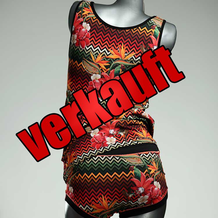 süße günstige ökologische farbige Unterwäsche Set für DamenPanty / Hotpant mit Top aus Biobaumwolle