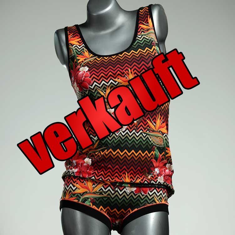 süße günstige ökologische farbige Unterwäsche Set für DamenPanty / Hotpant mit Top aus Biobaumwolle