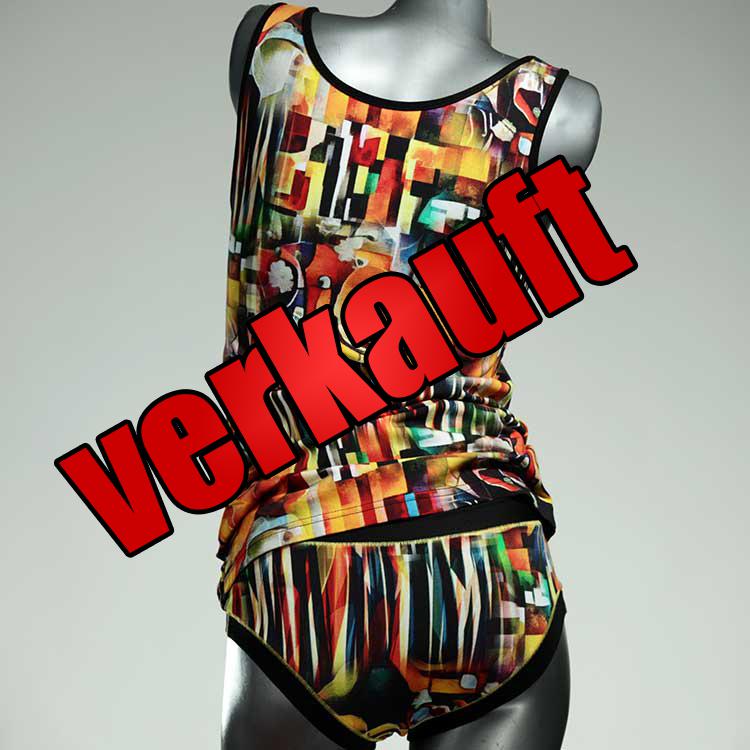 süße farbige preiswerte bunte Unterwäsche Set für DamenPanty / Hotpant mit Top aus Biobaumwolle
