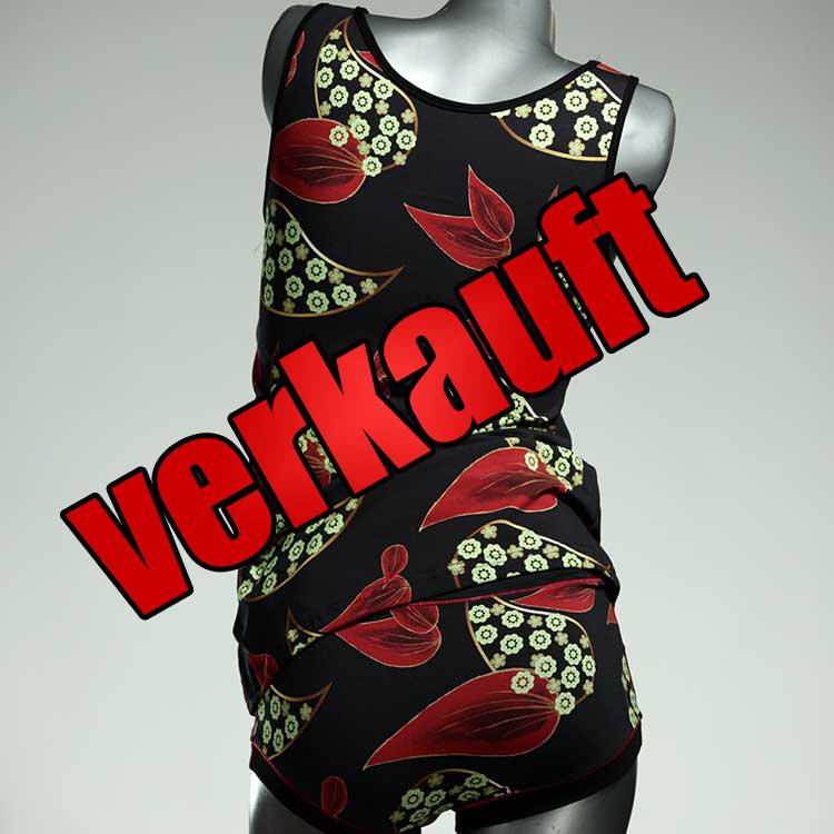 gemusterte farbige schöne sexy Unterwäsche Set für DamenPanty / Hotpant mit Top aus Biobaumwolle