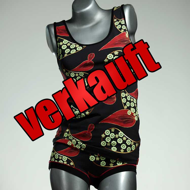 gemusterte farbige schöne sexy Unterwäsche Set für DamenPanty / Hotpant mit Top aus Biobaumwolle