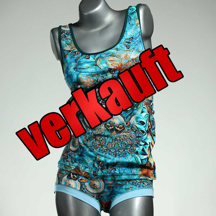 süße nachhaltige bunte attraktive Unterwäsche Set für DamenPanty / Hotpant mit Top aus Biobaumwolle