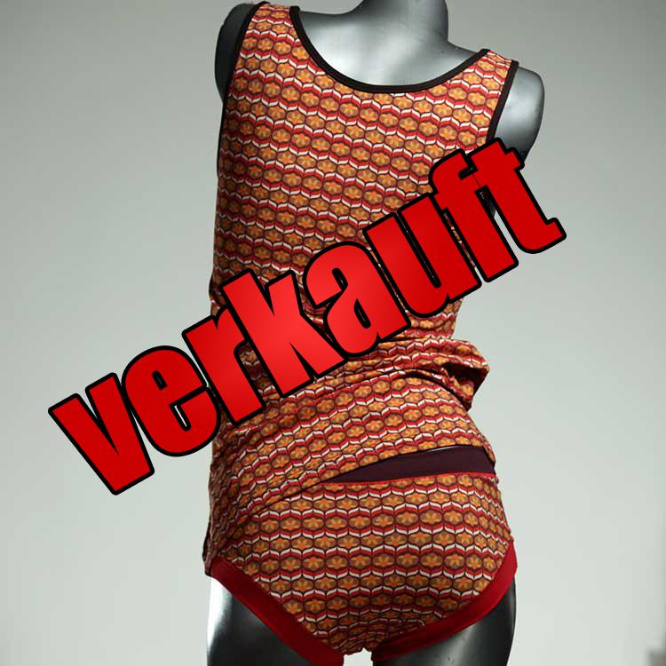 handgemachte attraktive nachhaltige farbige Unterwäsche Set für DamenPanty / Hotpant mit Top aus Biobaumwolle