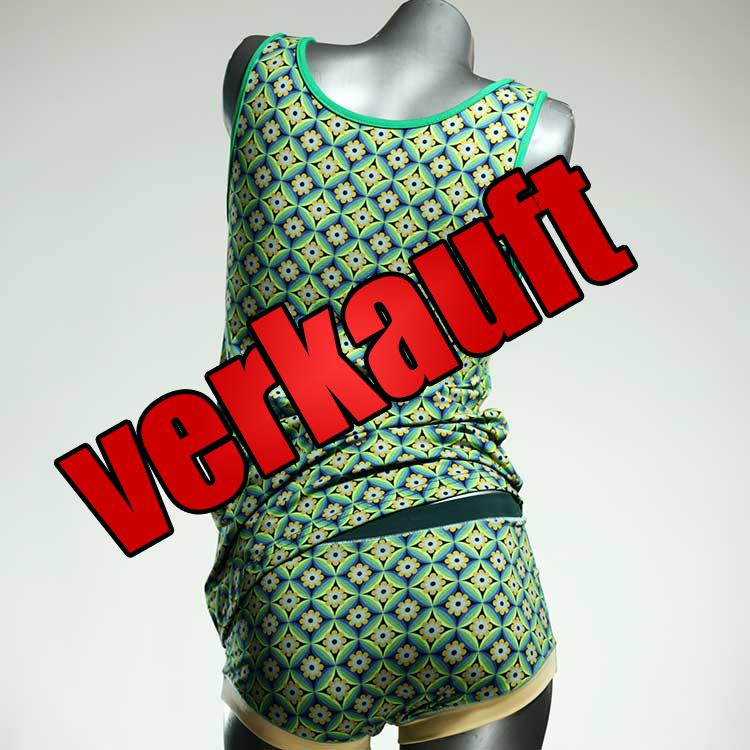ökologische sexy bunte süße Unterwäsche Set für DamenPanty / Hotpant mit Top aus Biobaumwolle