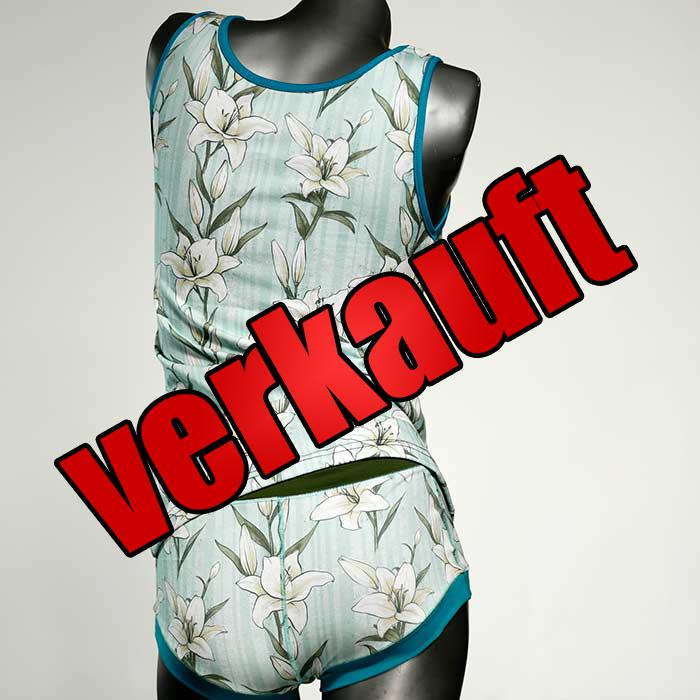 bunte bequeme schöne attraktive Unterwäsche Set für DamenPanty / Hotpant mit Top aus Biobaumwolle