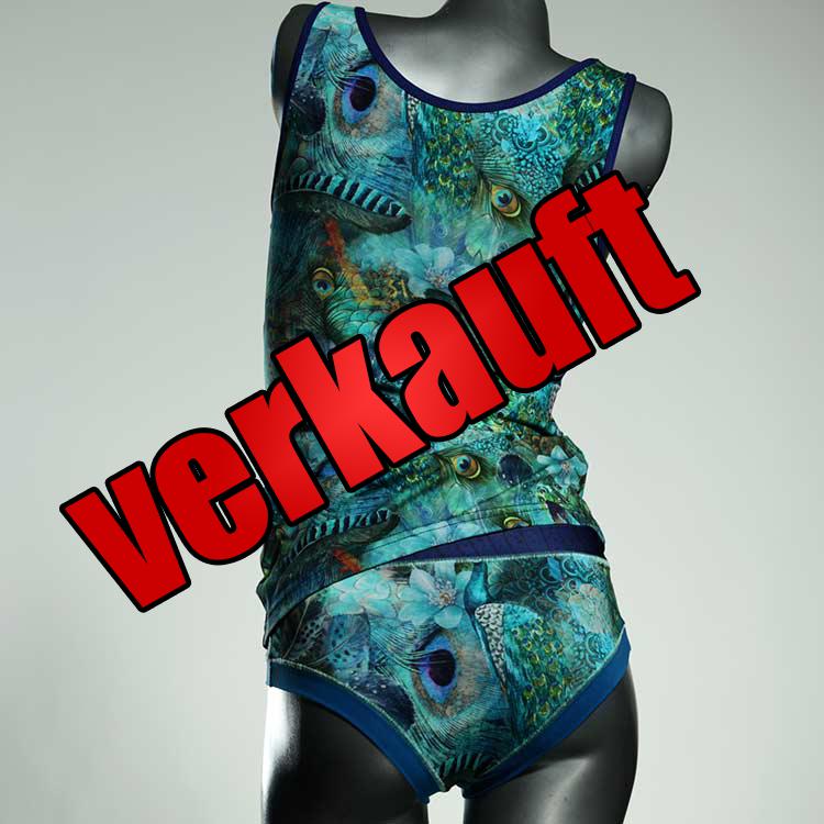 ökologische bunte süße sexy Unterwäsche Set für DamenPanty / Hotpant mit Top aus Biobaumwolle
