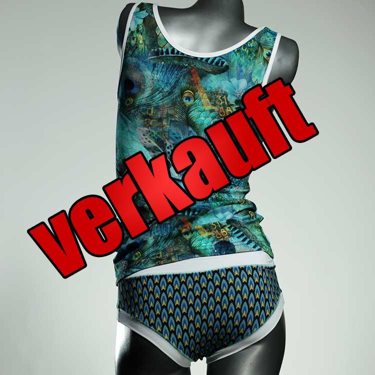 günstige attraktive ökologische süße Unterwäsche Set für DamenPanty / Hotpant mit Top aus Biobaumwolle