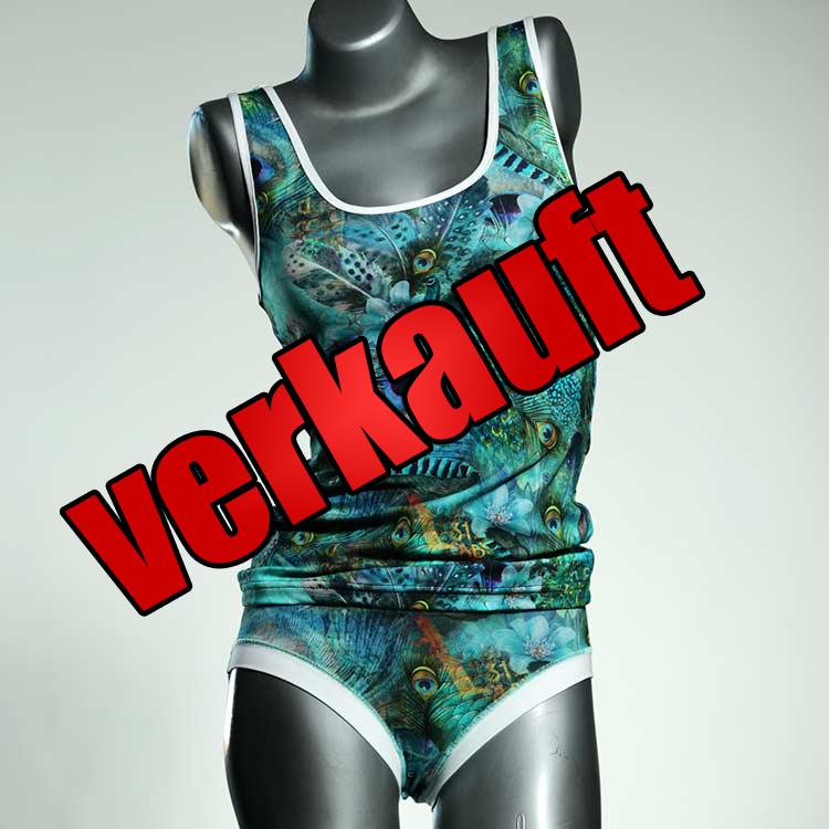 günstige attraktive ökologische süße Unterwäsche Set für DamenPanty / Hotpant mit Top aus Biobaumwolle