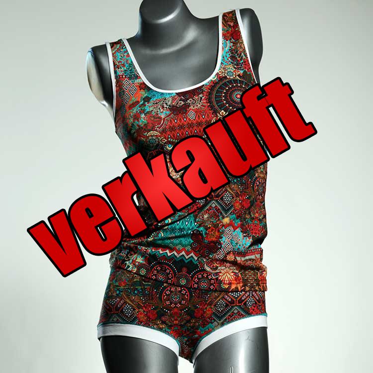 attraktive sexy farbige nachhaltige Unterwäsche Set für DamenPanty / Hotpant mit Top aus Biobaumwolle