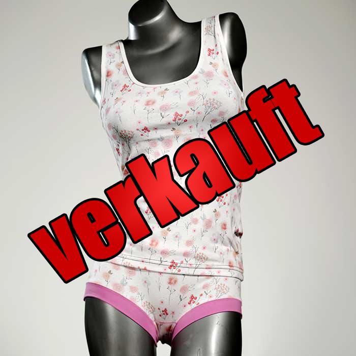 bunte attraktive süße sexy Unterwäsche Set für DamenPanty / Hotpant mit Top aus Biobaumwolle