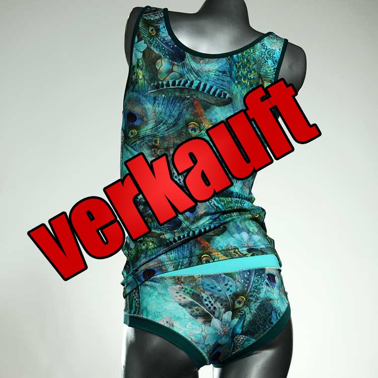 ökologische handgemachte schöne attraktive Unterwäsche Set für DamenPanty / Hotpant mit Top aus Biobaumwolle