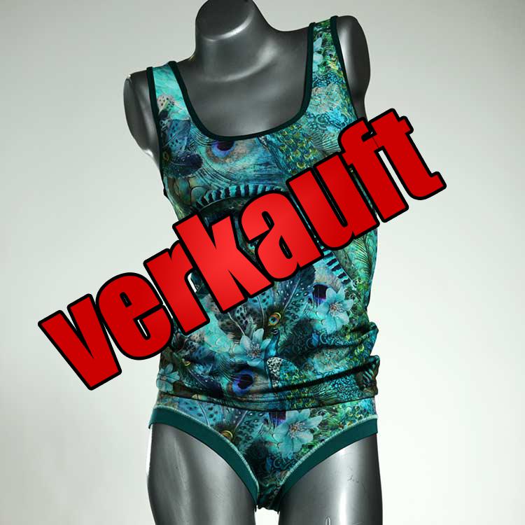 ökologische handgemachte schöne attraktive Unterwäsche Set für DamenPanty / Hotpant mit Top aus Biobaumwolle