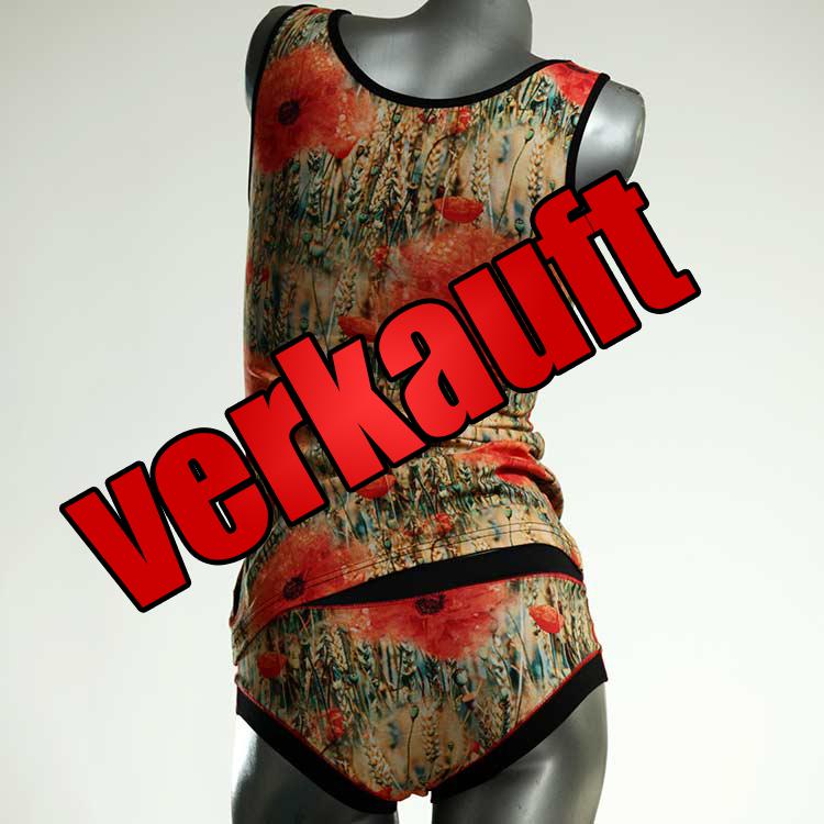 gemusterte bequeme günstige schöne Unterwäsche Set für DamenPanty / Hotpant mit Top aus Biobaumwolle