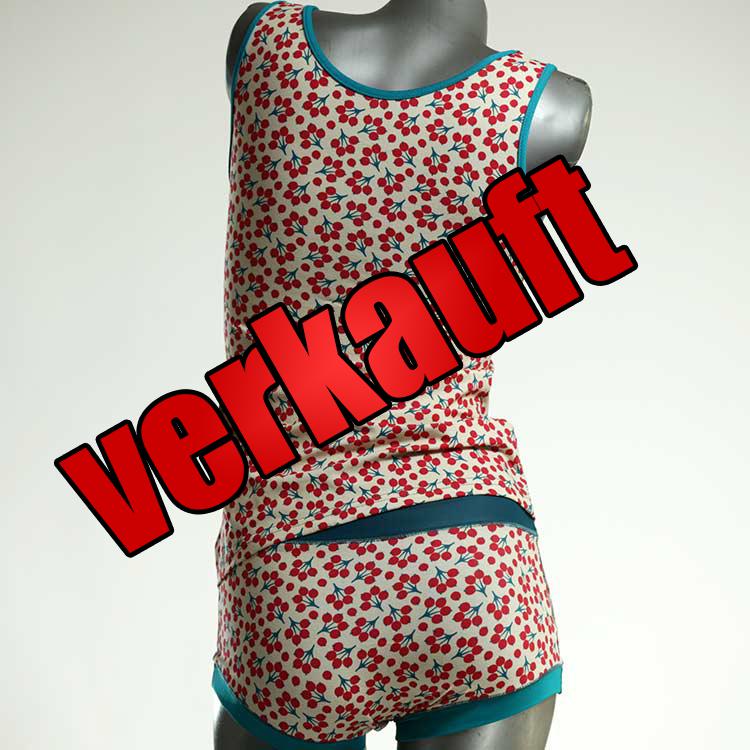 bunte günstige farbige preiswerte Unterwäsche Set für DamenPanty / Hotpant mit Top aus Biobaumwolle