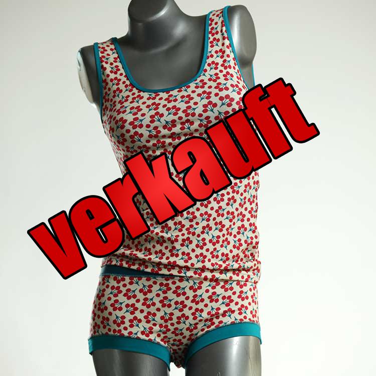 bunte günstige farbige preiswerte Unterwäsche Set für DamenPanty / Hotpant mit Top aus Biobaumwolle