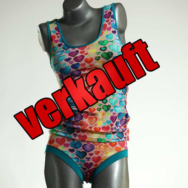 sexy süße preiswerte bunte Unterwäsche Set für DamenPanty / Hotpant mit Top aus Biobaumwolle