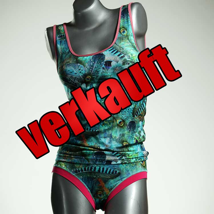 bequeme preiswerte schöne süße Unterwäsche Set für DamenPanty / Hotpant mit Top aus Biobaumwolle