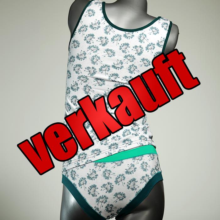 gemusterte sexy preiswerte ökologische Unterwäsche Set für DamenPanty / Hotpant mit Top aus Biobaumwolle