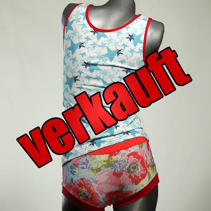 günstige farbige preiswerte süße Unterwäsche Set für DamenPanty / Hotpant mit Top aus Biobaumwolle