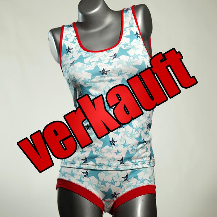 günstige farbige preiswerte süße Unterwäsche Set für DamenPanty / Hotpant mit Top aus Biobaumwolle