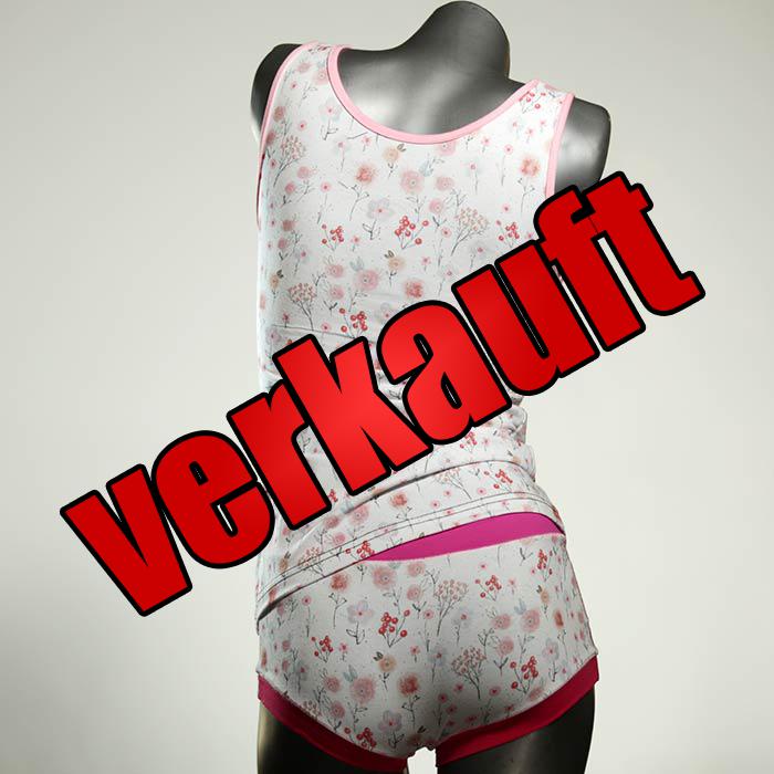 bunte sexy handgemachte ökologische Unterwäsche Set für DamenPanty / Hotpant mit Top aus Biobaumwolle