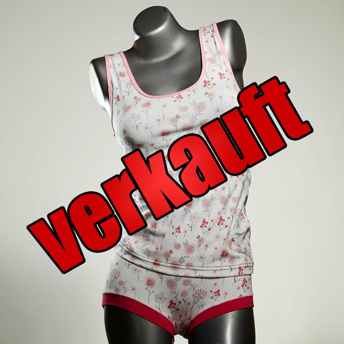 bunte sexy handgemachte ökologische Unterwäsche Set für DamenPanty / Hotpant mit Top aus Biobaumwolle