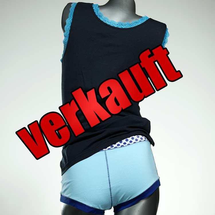 bequeme süße schöne handgemachte Unterwäsche Set für DamenPanty / Hotpant mit Top aus Biobaumwolle