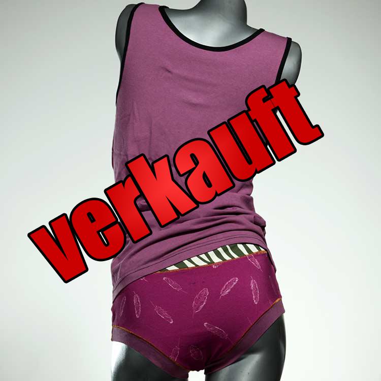 bunte farbige handgemachte attraktive Unterwäsche Set für DamenPanty / Hotpant mit Top aus Biobaumwolle