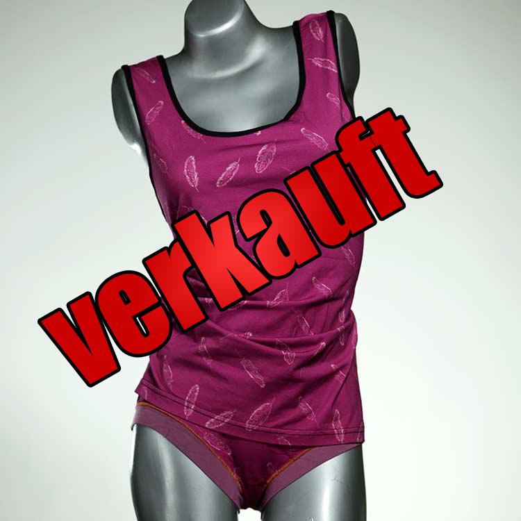 bunte farbige handgemachte attraktive Unterwäsche Set für DamenPanty / Hotpant mit Top aus Biobaumwolle