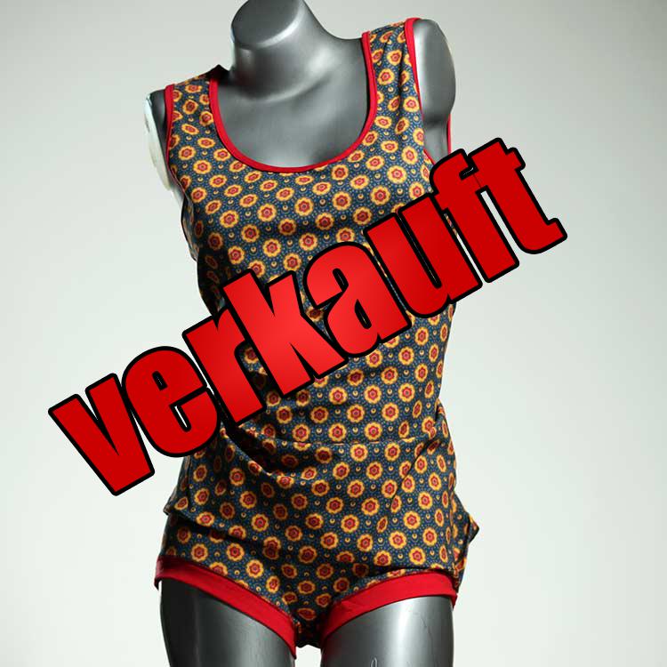 günstige handgemachte attraktive bunte Unterwäsche Set für DamenPanty / Hotpant mit Top aus Biobaumwolle