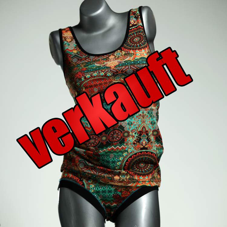 gemusterte günstige sexy farbige Unterwäsche Set für DamenPanty / Hotpant mit Top aus Biobaumwolle