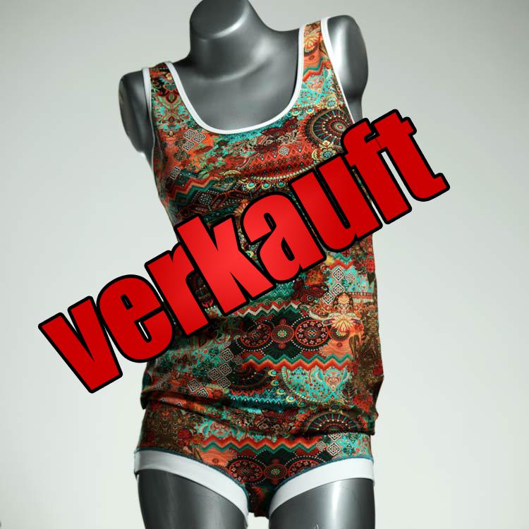 bequeme gemusterte süße sexy Unterwäsche Set für DamenPanty / Hotpant mit Top aus Biobaumwolle