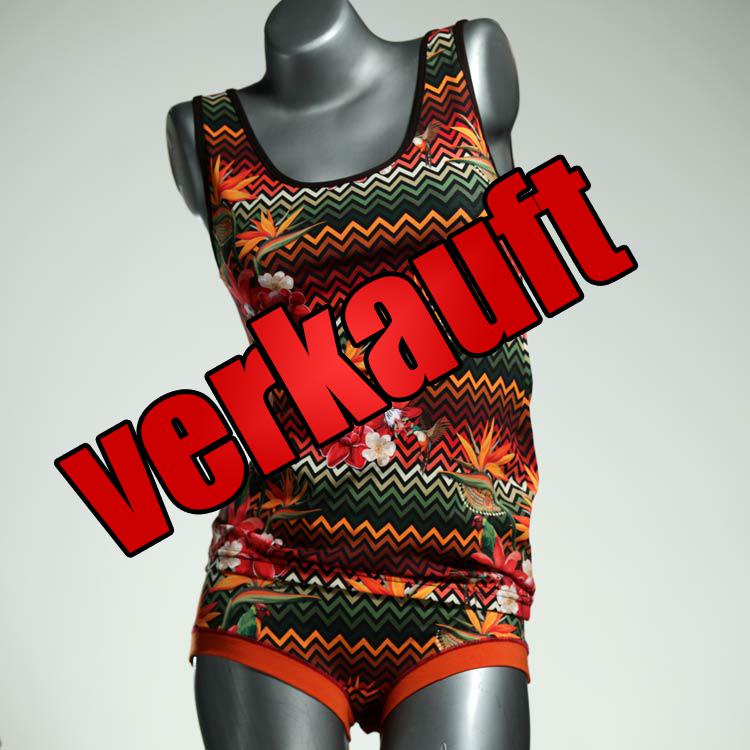 bequeme bunte gemusterte süße Unterwäsche Set für DamenPanty / Hotpant mit Top aus Biobaumwolle